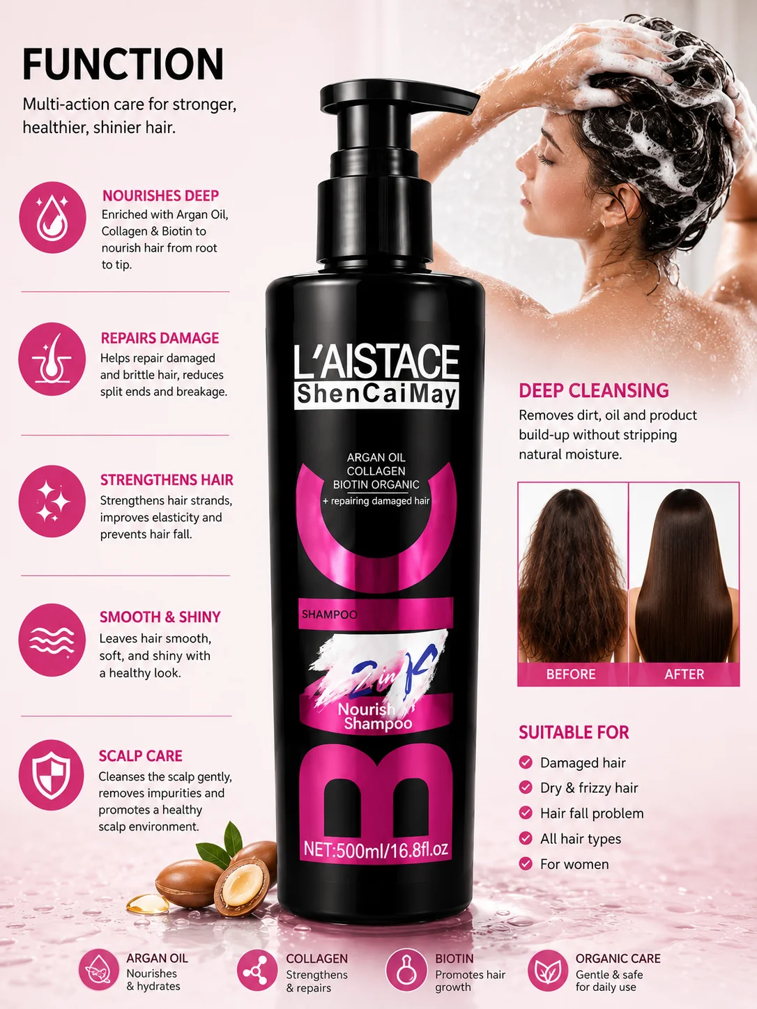 L’AISTACE ShenCaiMay Argan Collagen Shampoo